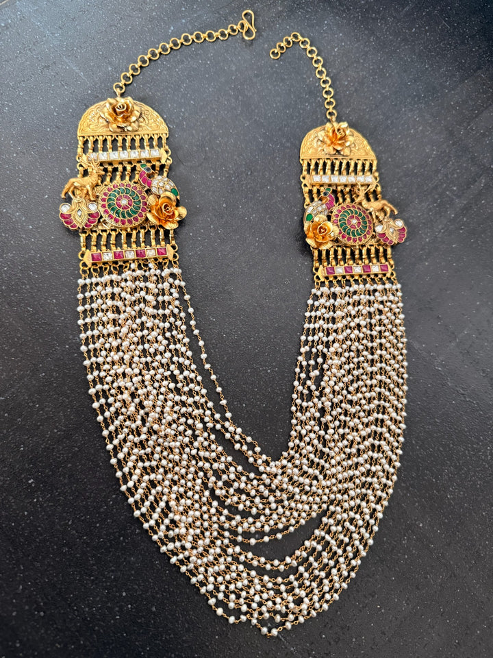 Pearl Kundan Jadau 925 Silver Necklace | SHIVKA