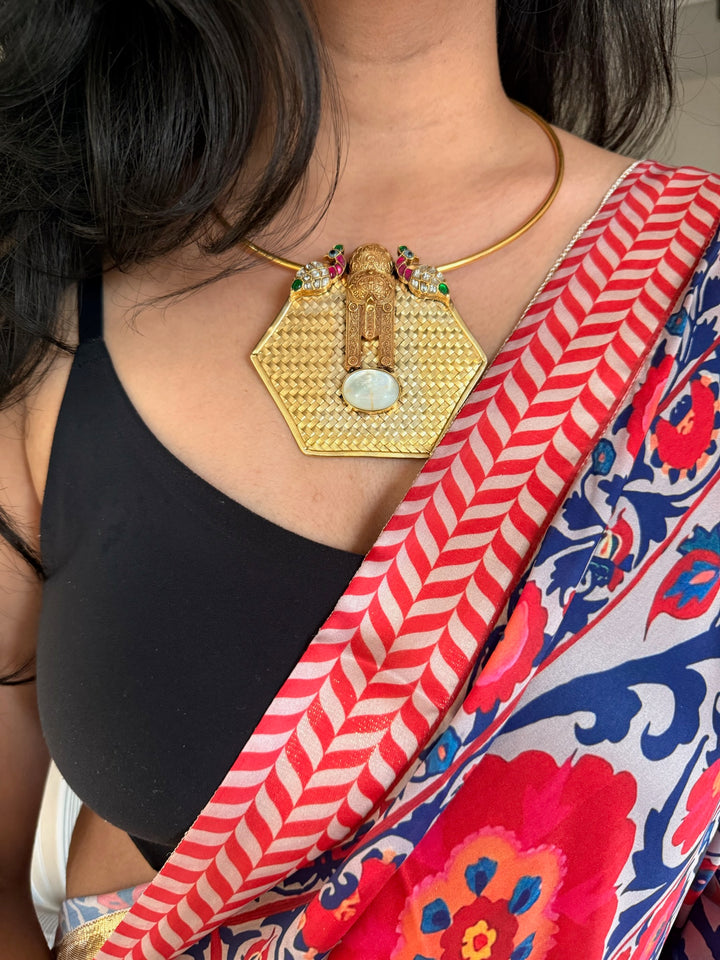 Twin Peacock MOP 925 Silver Necklace | SHIVKA