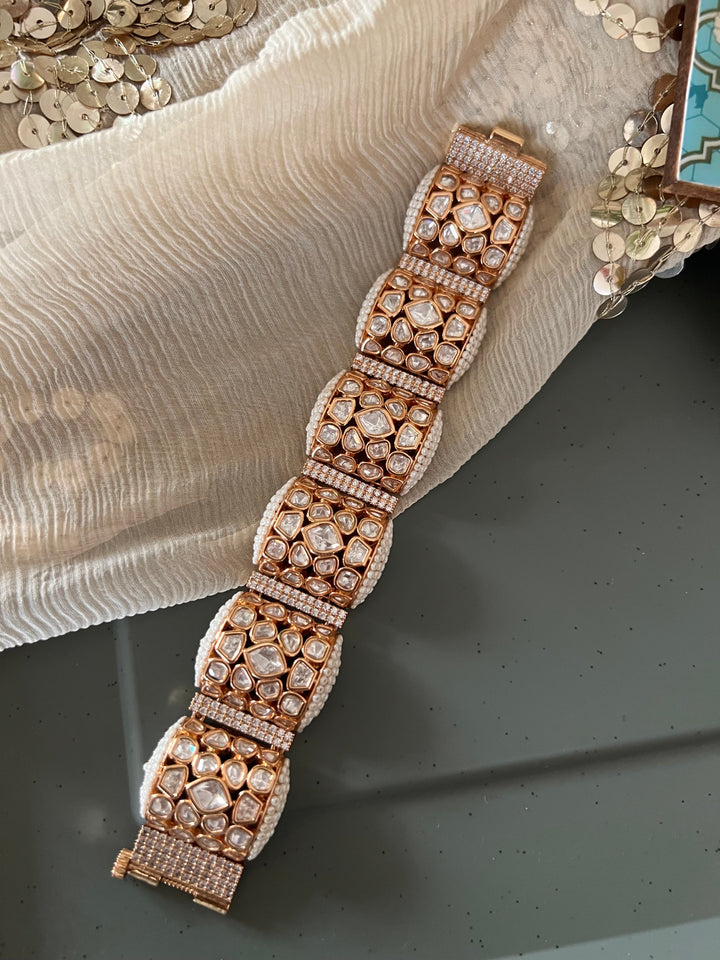 Moissanite Kundan Gajra Bracelet