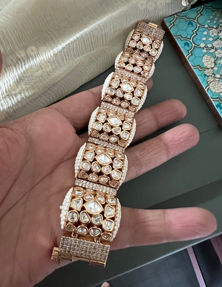 Moissanite Kundan Gajra Bracelet