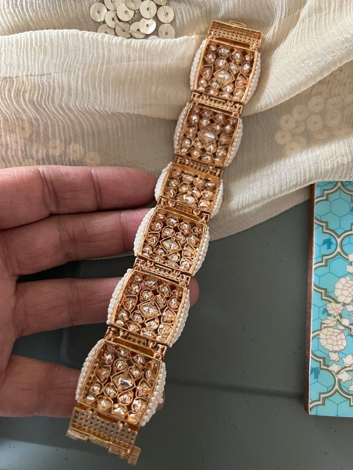 Moissanite Kundan Gajra Bracelet