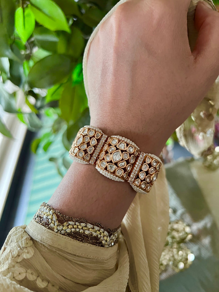 Moissanite Kundan Gajra Bracelet