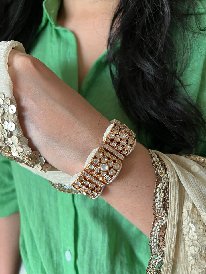 Moissanite Kundan Gajra Bracelet