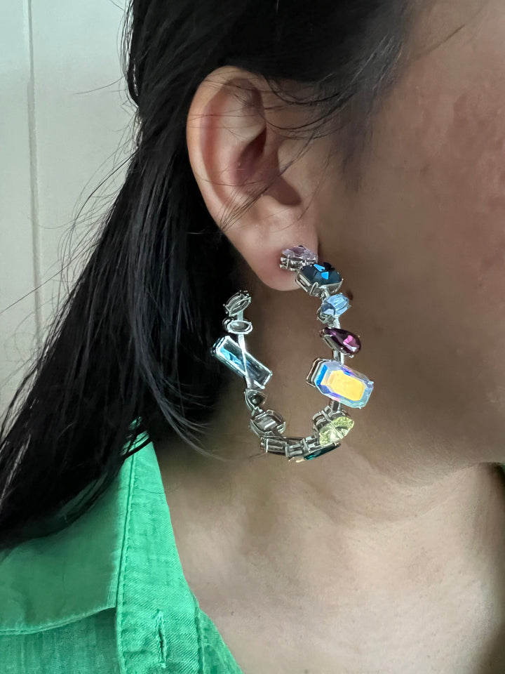 Elegance Defined: Handmade Austrian Crystal Statement Hoop Earrings