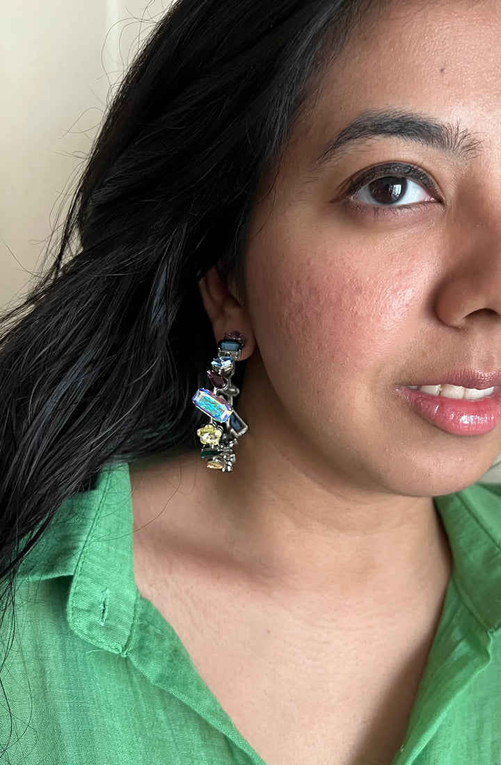 Elegance Defined: Handmade Austrian Crystal Statement Hoop Earrings