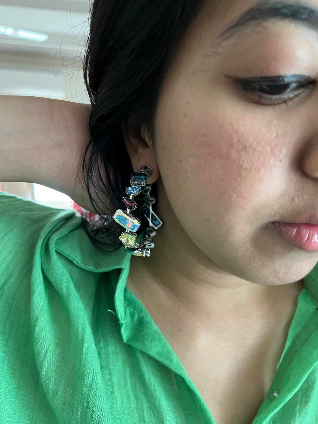 Elegance Defined: Handmade Austrian Crystal Statement Hoop Earrings