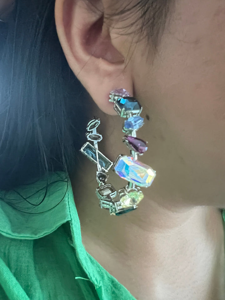 Elegance Defined: Handmade Austrian Crystal Statement Hoop Earrings