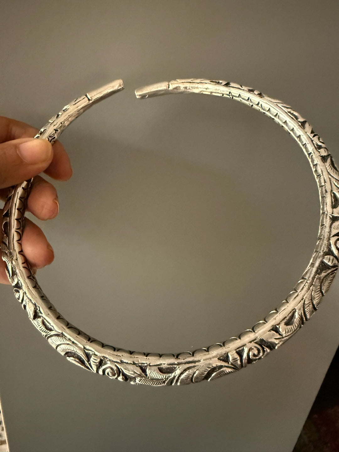 Tribal 925 Silver Hasli Necklace | SHIVKA Boho Jewelry