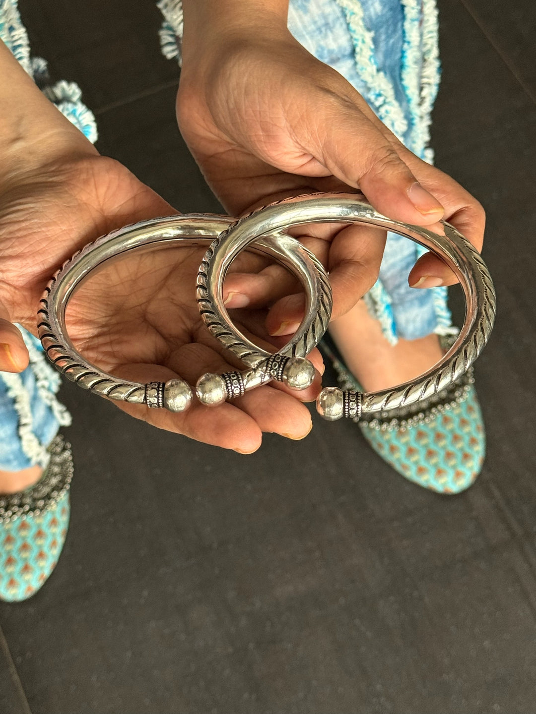 Tribal 925 Silver Anklet Set | SHIVKA Antique Jewelry