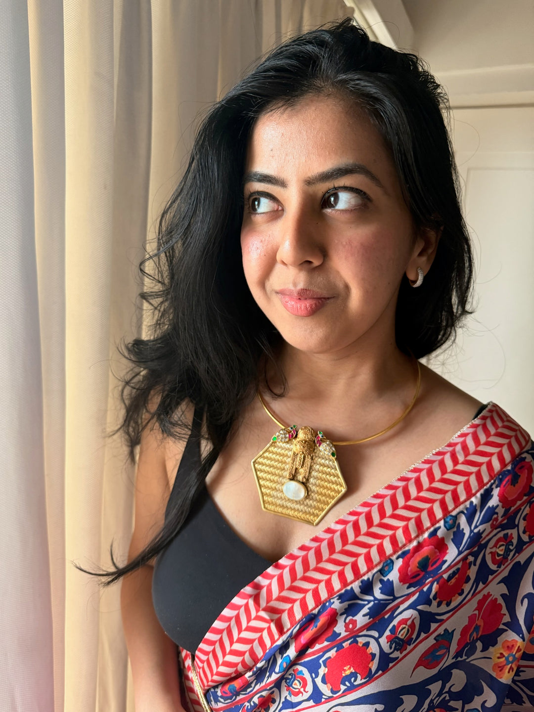 Twin Peacock MOP 925 Silver Necklace | SHIVKA