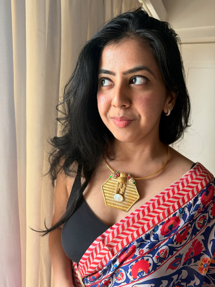 Twin Peacock MOP 925 Silver Necklace | SHIVKA