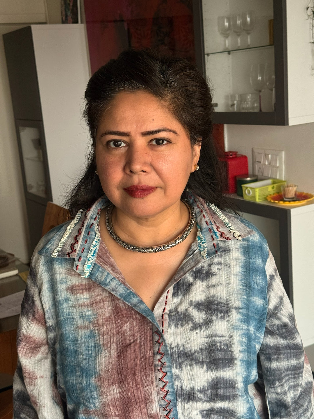 Tribal 925 Silver Hasli Necklace | SHIVKA Boho Jewelry