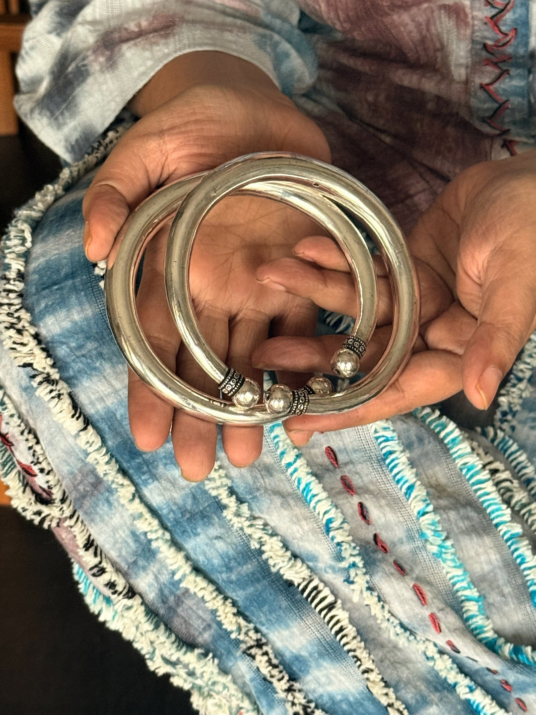 Tribal 925 Silver Anklet Set | SHIVKA Antique Jewelry