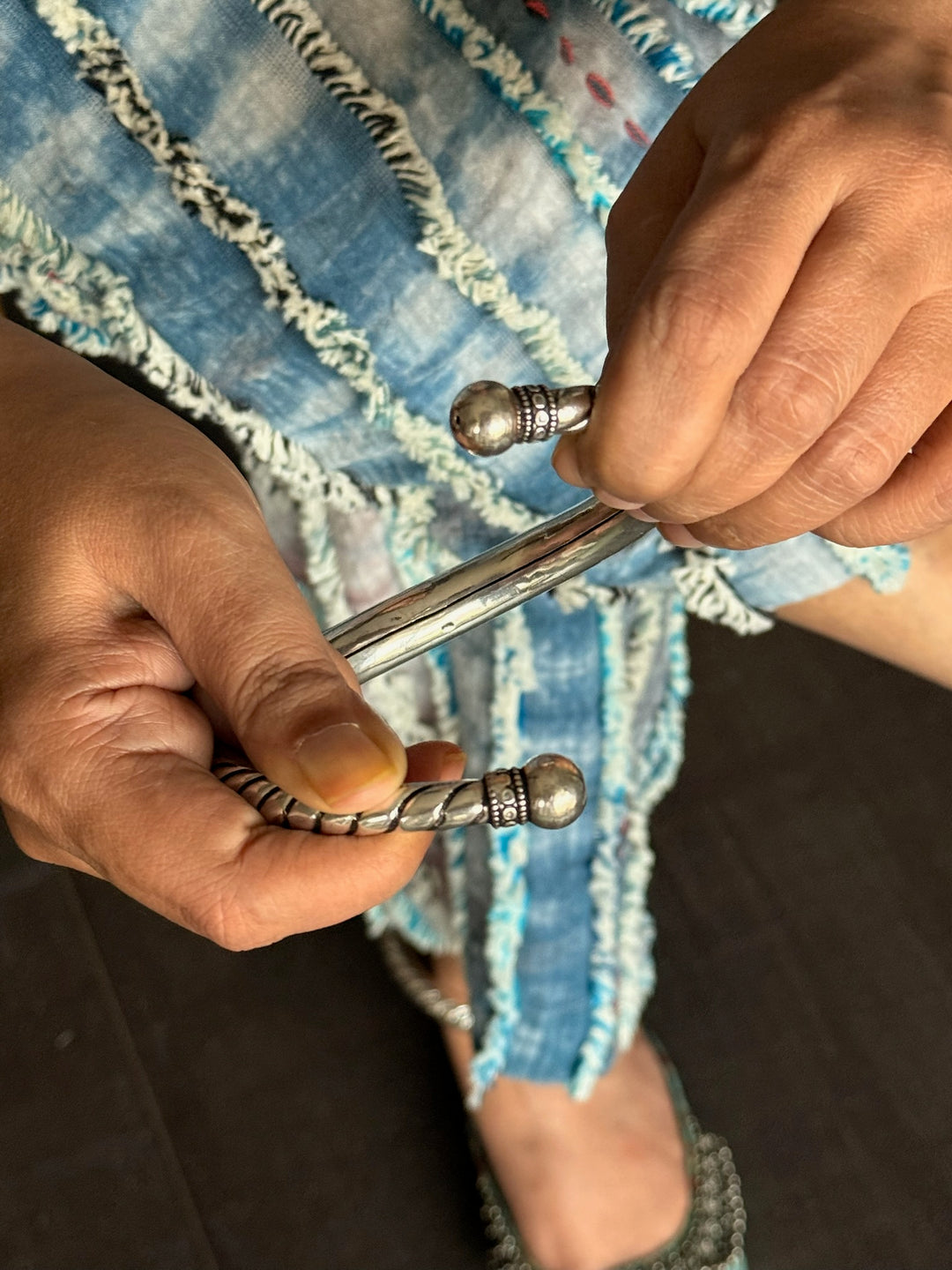 Tribal 925 Silver Anklet Set | SHIVKA Antique Jewelry