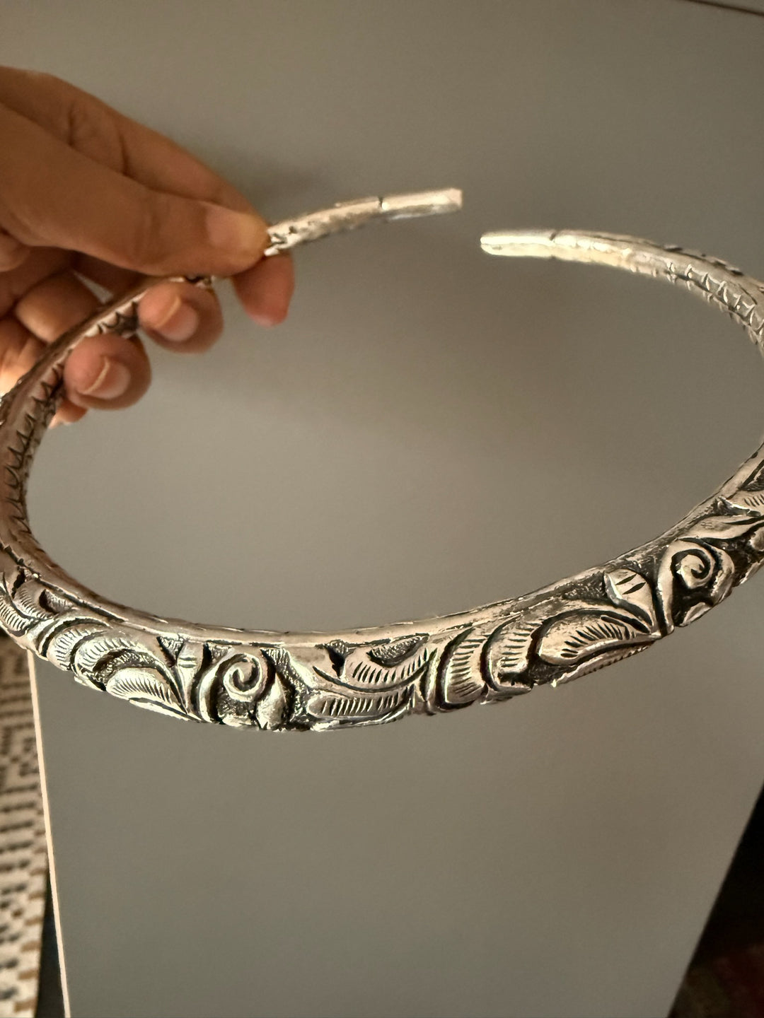 Tribal 925 Silver Hasli Necklace | SHIVKA Boho Jewelry