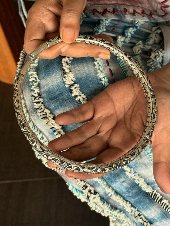 Tribal 925 Silver Hasli Necklace | SHIVKA Boho Jewelry