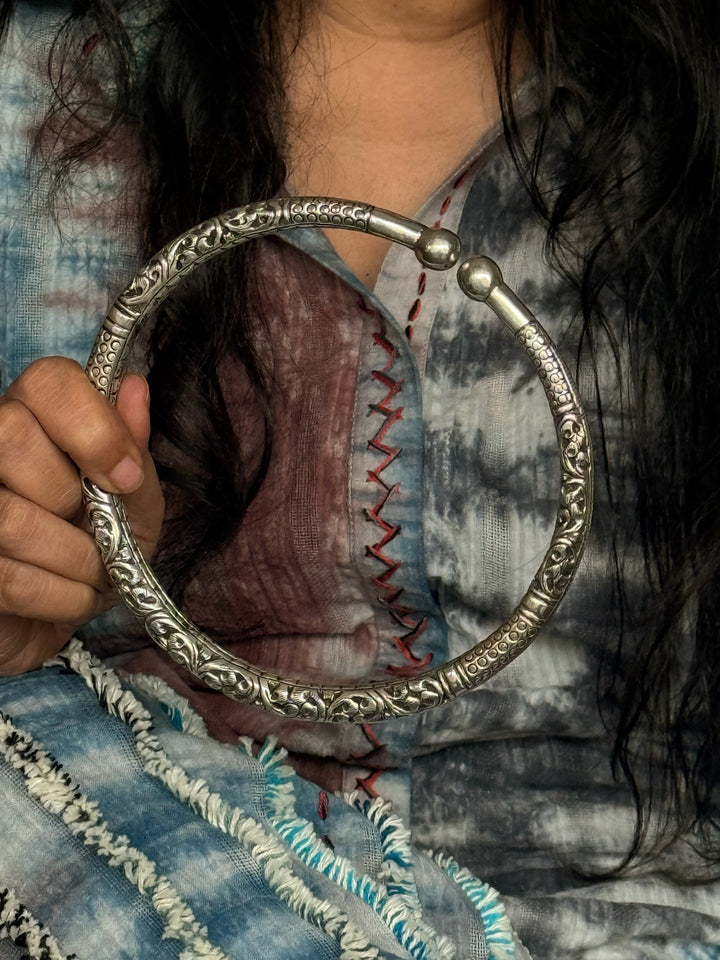 Tribal 925 Silver Hasli Necklace | SHIVKA Boho Jewelry