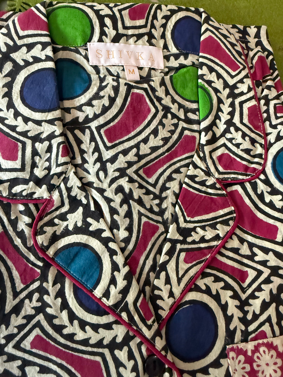 Designer Indian Print Cotton Night Suit - (Shirt and Shorts) Set of Two