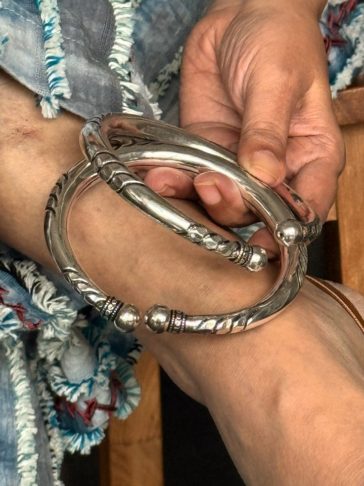 Tribal 925 Silver Anklet Set | SHIVKA Antique Jewelry