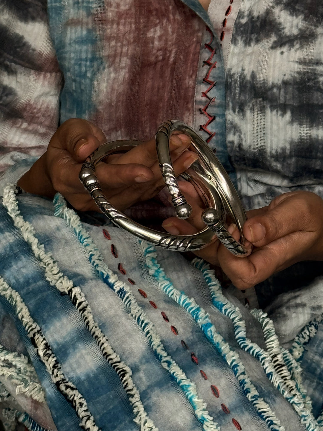 Tribal 925 Silver Anklet Set | SHIVKA Antique Jewelry