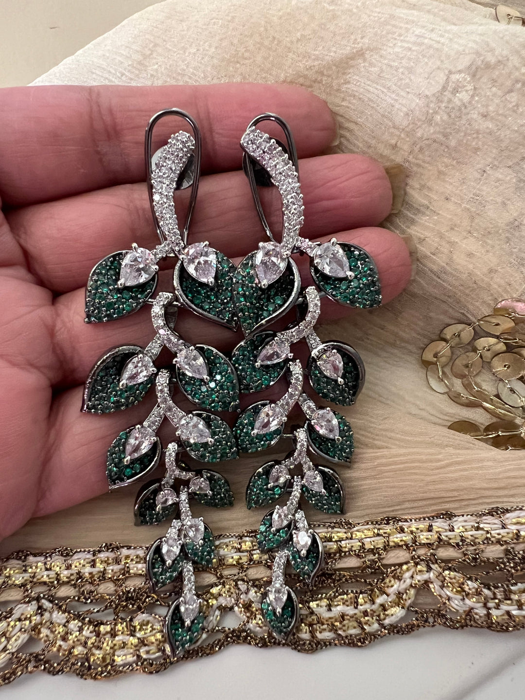 Elegant Designer Leaf Necklace Set | SHIVKA | Brass, Copper & Silver | Perfect for Destination Weddings