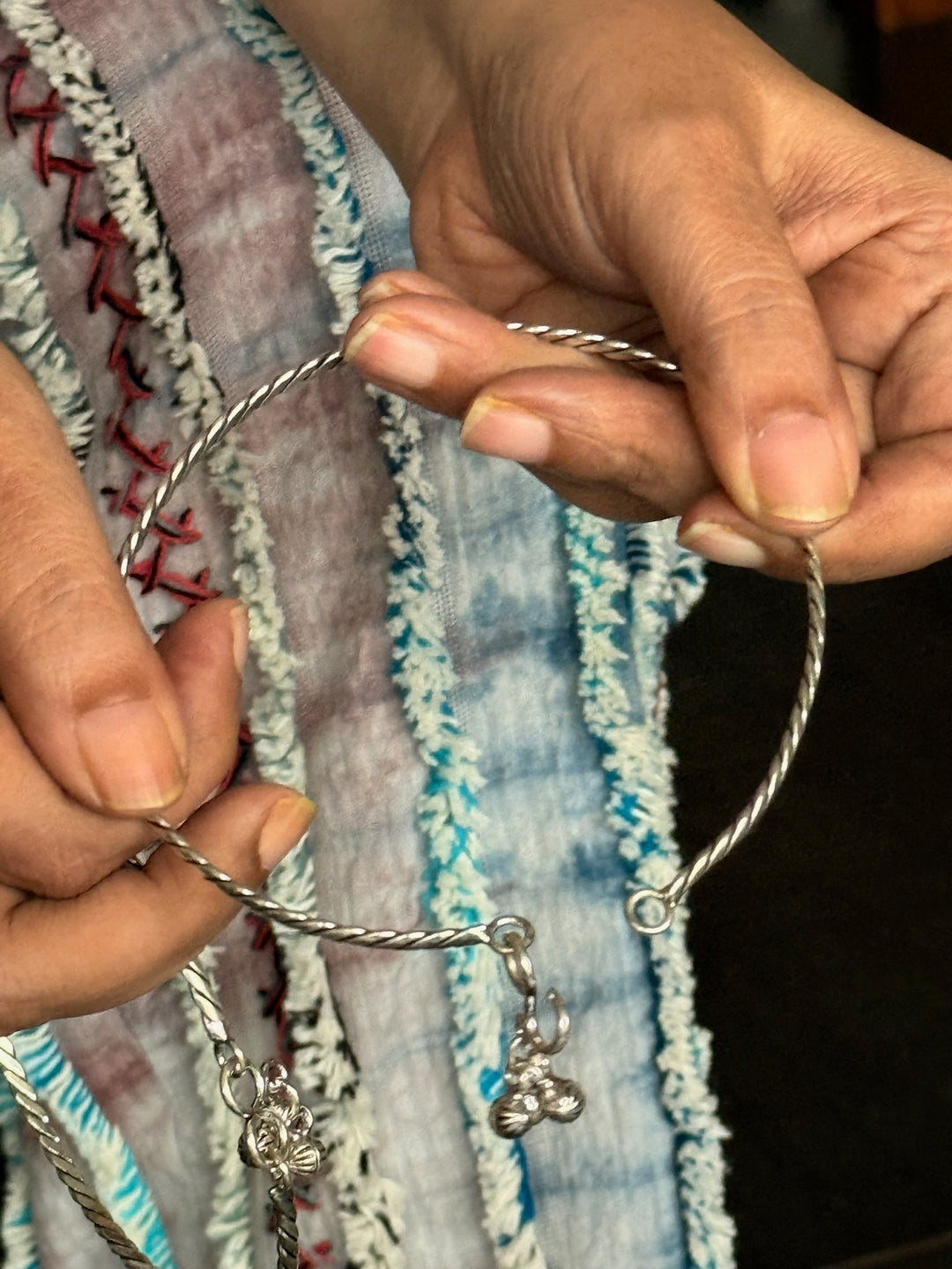 925 Silver Tribal Anklets with Ghungroo | SHIVKA Set of 2