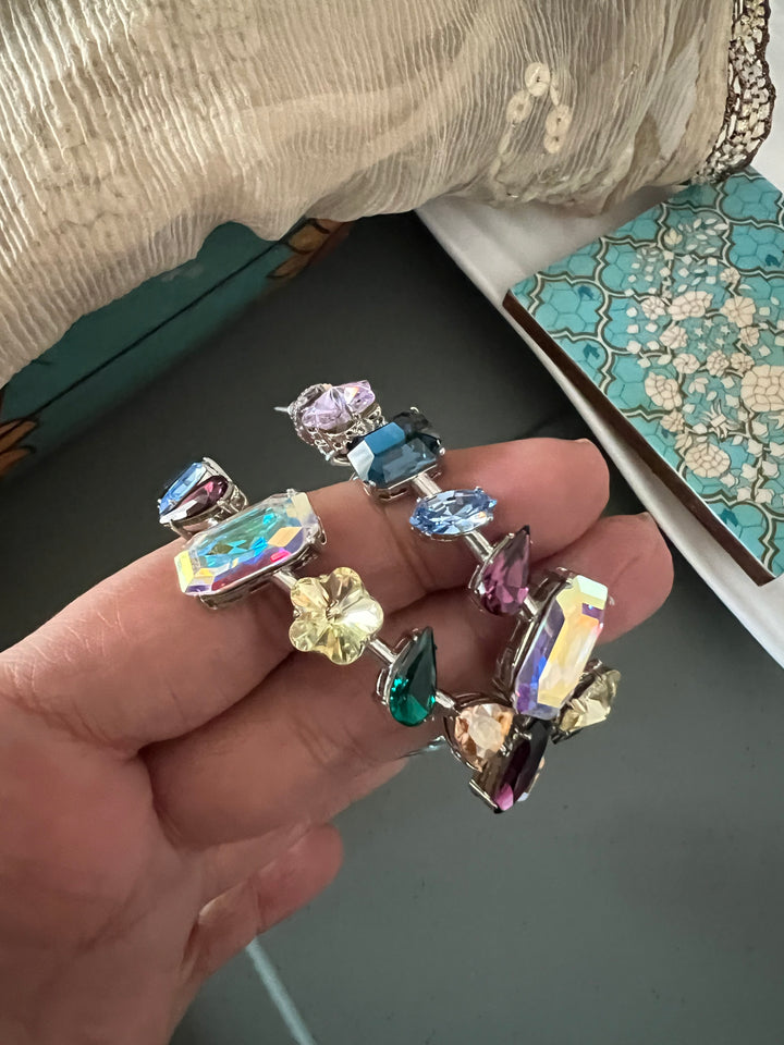 Elegance Defined: Handmade Austrian Crystal Statement Hoop Earrings