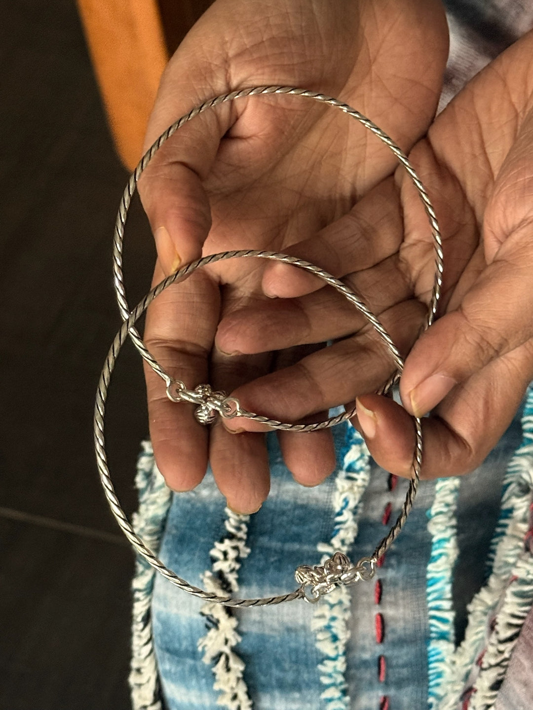 925 Silver Tribal Anklets with Ghungroo | SHIVKA Set of 2