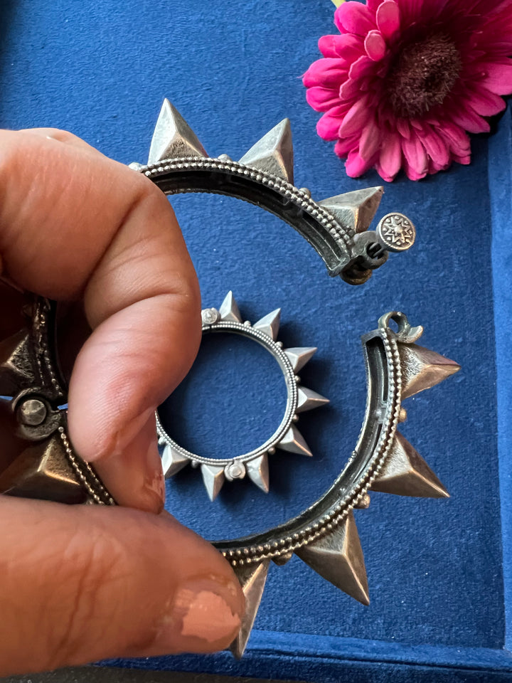 Elegant Brass Kadas - Premium Quality Silver Replica Set of Two