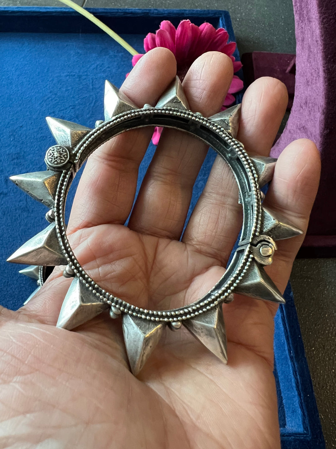 Elegant Brass Kadas - Premium Quality Silver Replica Set of Two