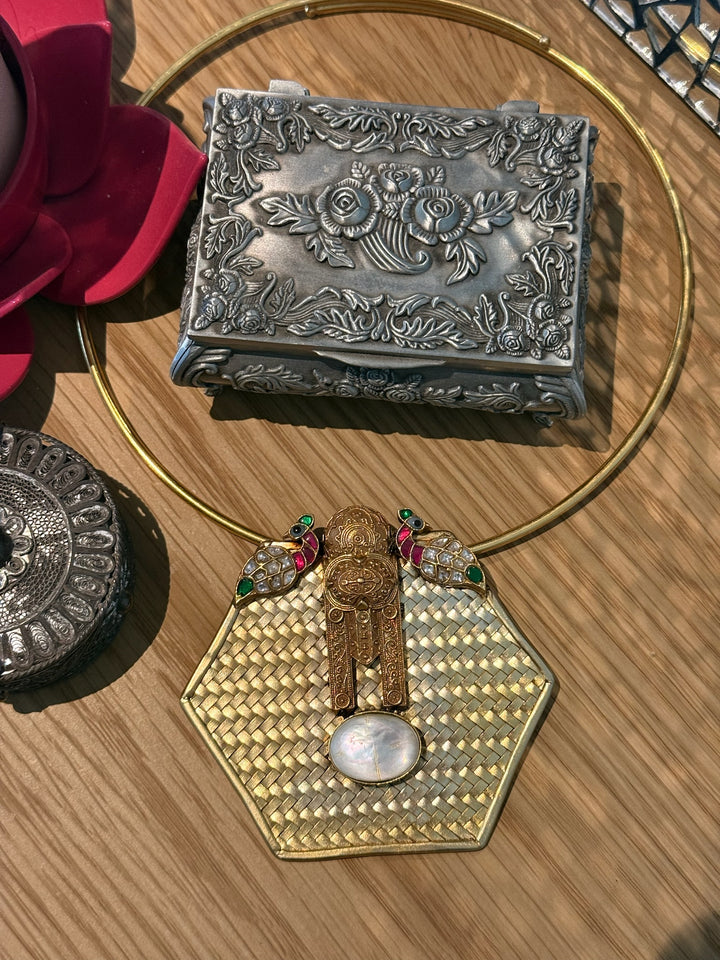 Twin Peacock MOP 925 Silver Necklace | SHIVKA