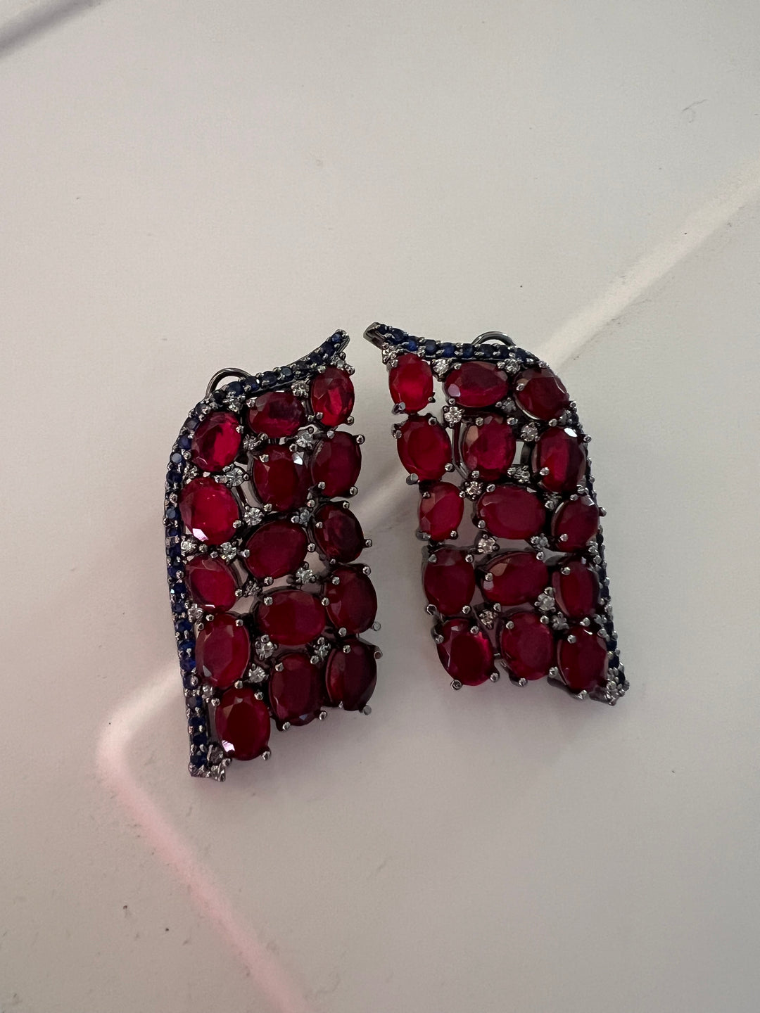 Elegant Designer Doublet Stone Stud Earrings | Brass & Stone Embellishments