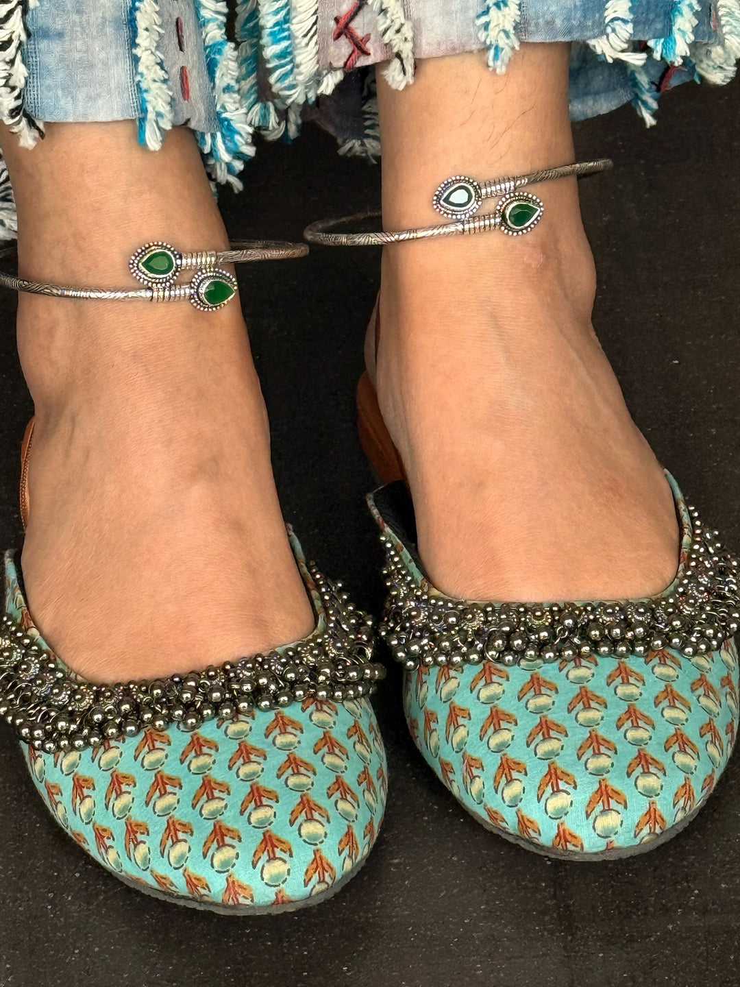 925 Silver Tribal Anklets | SHIVKA Set of 2