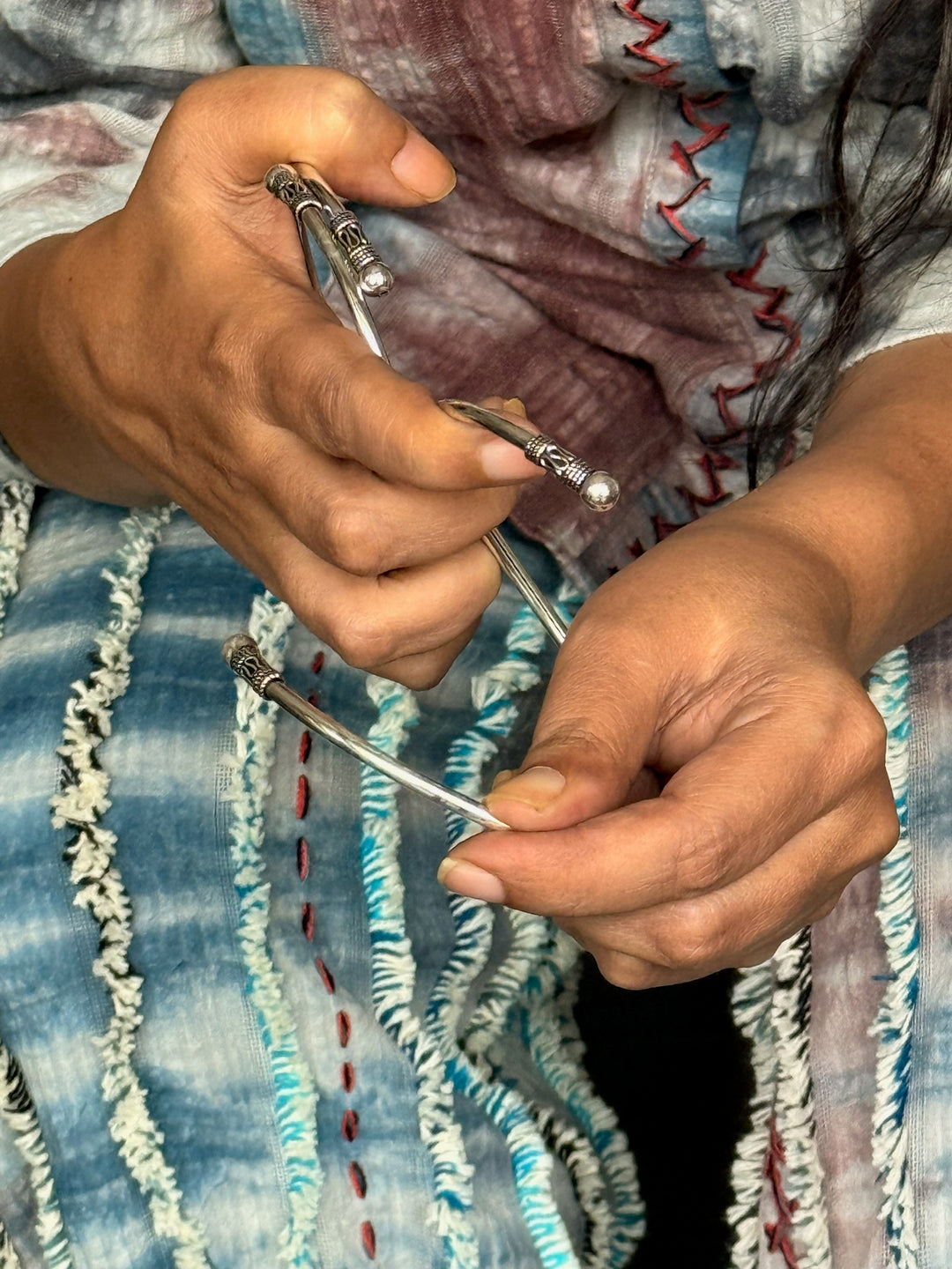 925 Silver Tribal Anklets | SHIVKA Set of 2