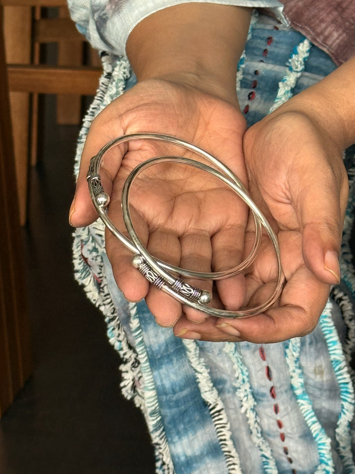 925 Silver Tribal Anklets | SHIVKA Set of 2