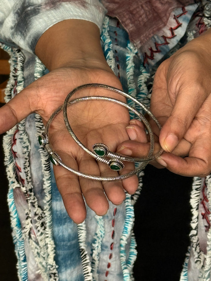 925 Silver Tribal Anklets | SHIVKA Set of 2