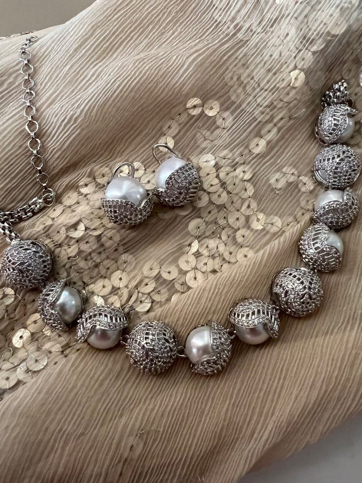 Elegant Designer Choker Necklace Set | SHIVKA | Brass, Copper & Silver | Perfect for Destination Weddings