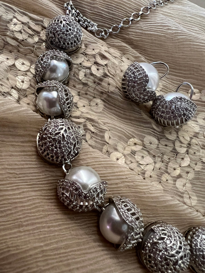 Elegant Designer Choker Necklace Set | SHIVKA | Brass, Copper & Silver | Perfect for Destination Weddings