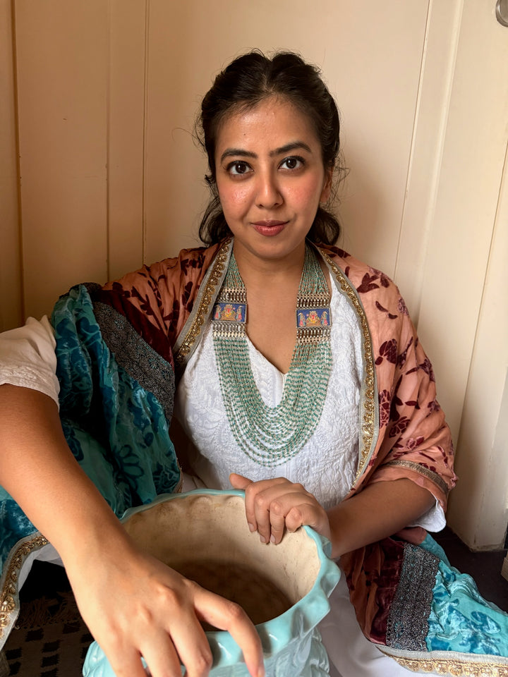 Handmade 925 Silver Turquoise Beads Necklace | SHIVKA