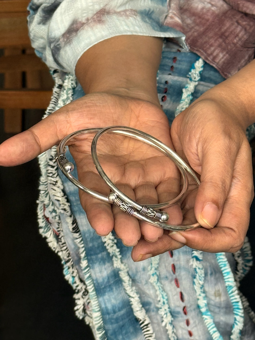 925 Silver Tribal Anklets | SHIVKA Set of 2