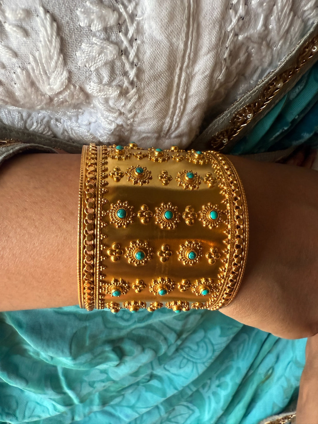 Handmade 925 Silver Turquoise Cuff Bracelet | SHIVKA