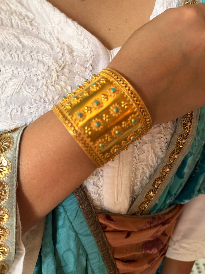 Handmade 925 Silver Turquoise Cuff Bracelet | SHIVKA