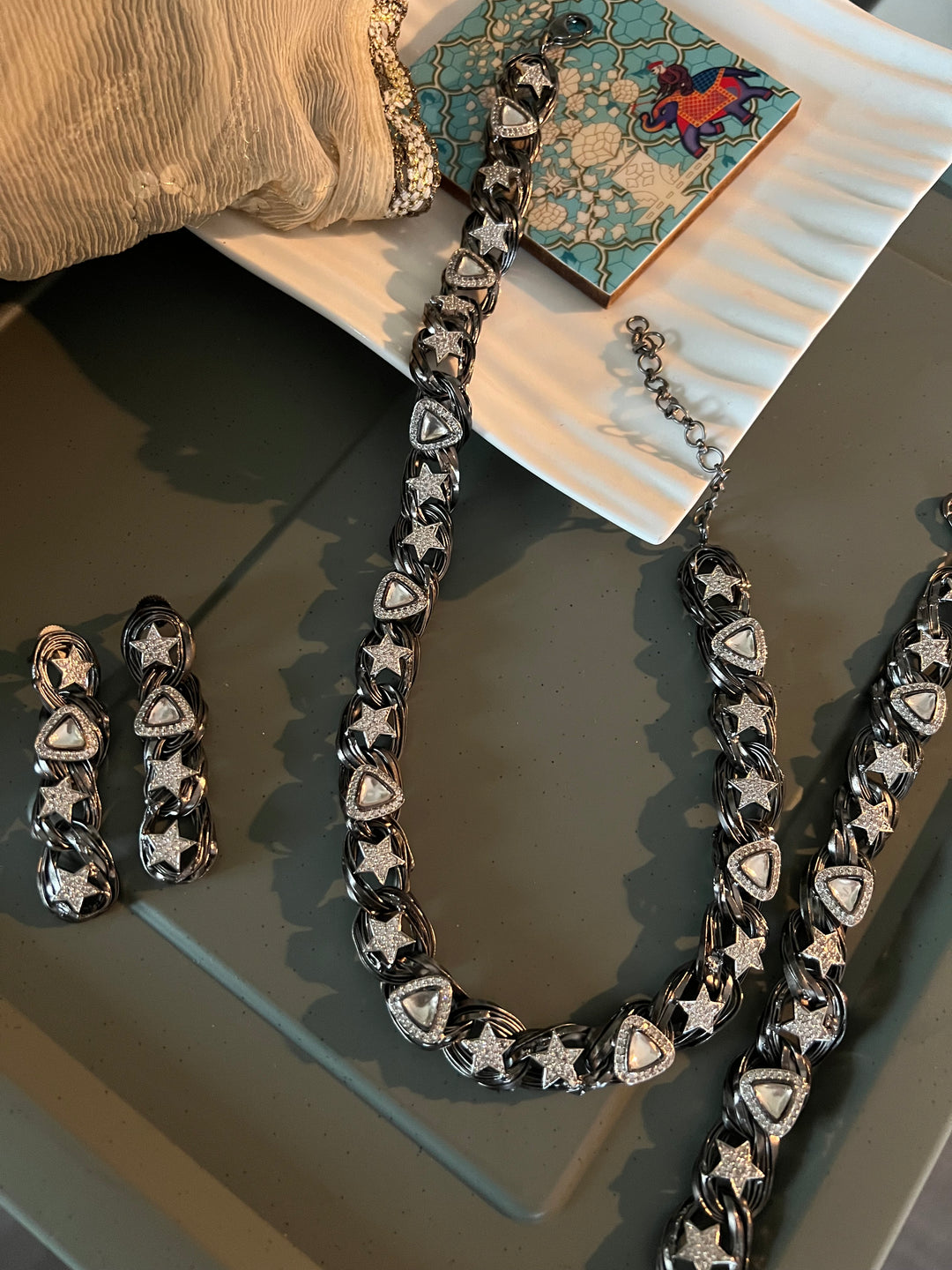 Designer Embellished Necklace Set with Bracelet - Unmatched Quality and Style