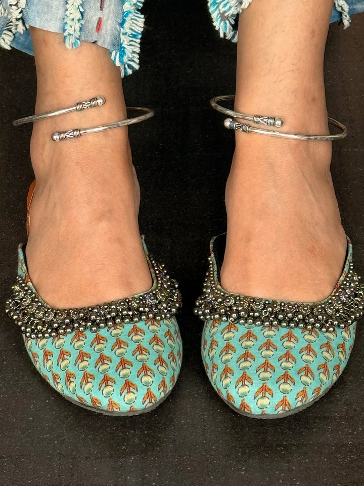 925 Silver Tribal Anklets | SHIVKA Set of 2