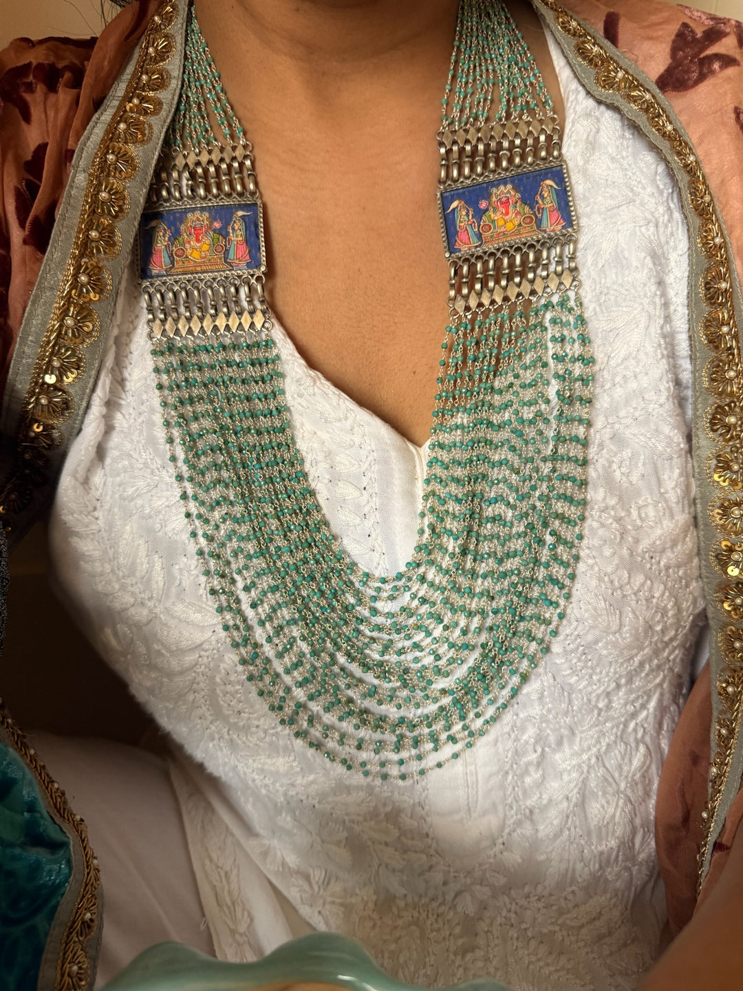 Handmade 925 Silver Turquoise Beads Necklace | SHIVKA