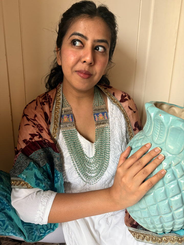 Handmade 925 Silver Turquoise Beads Necklace | SHIVKA