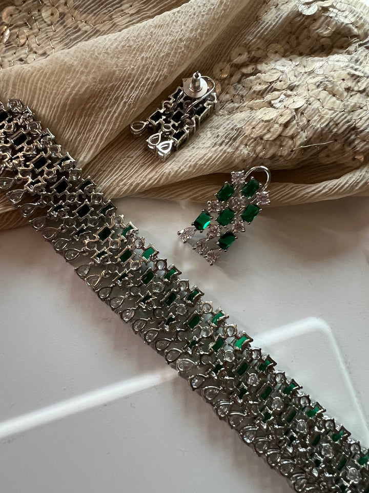 Elegant Designer Choker Necklace Set | SHIVKA | Brass, Copper & Silver | Perfect for Destination Weddings