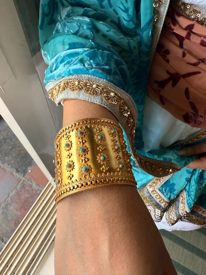 Handmade 925 Silver Turquoise Cuff Bracelet | SHIVKA