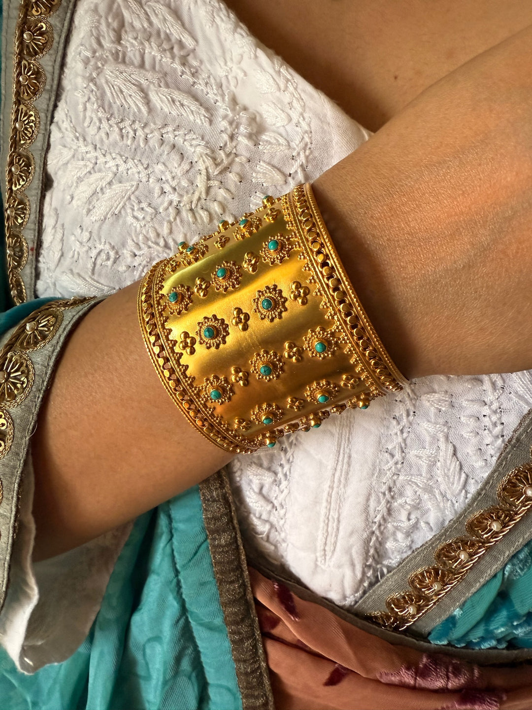 Handmade 925 Silver Turquoise Cuff Bracelet | SHIVKA