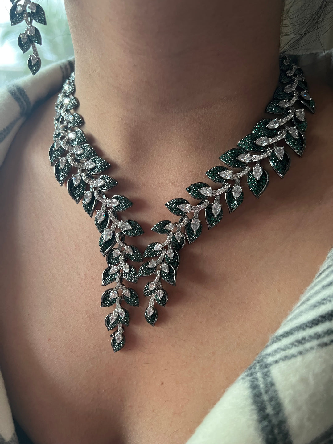 Elegant Designer Leaf Necklace Set | SHIVKA | Brass, Copper & Silver | Perfect for Destination Weddings